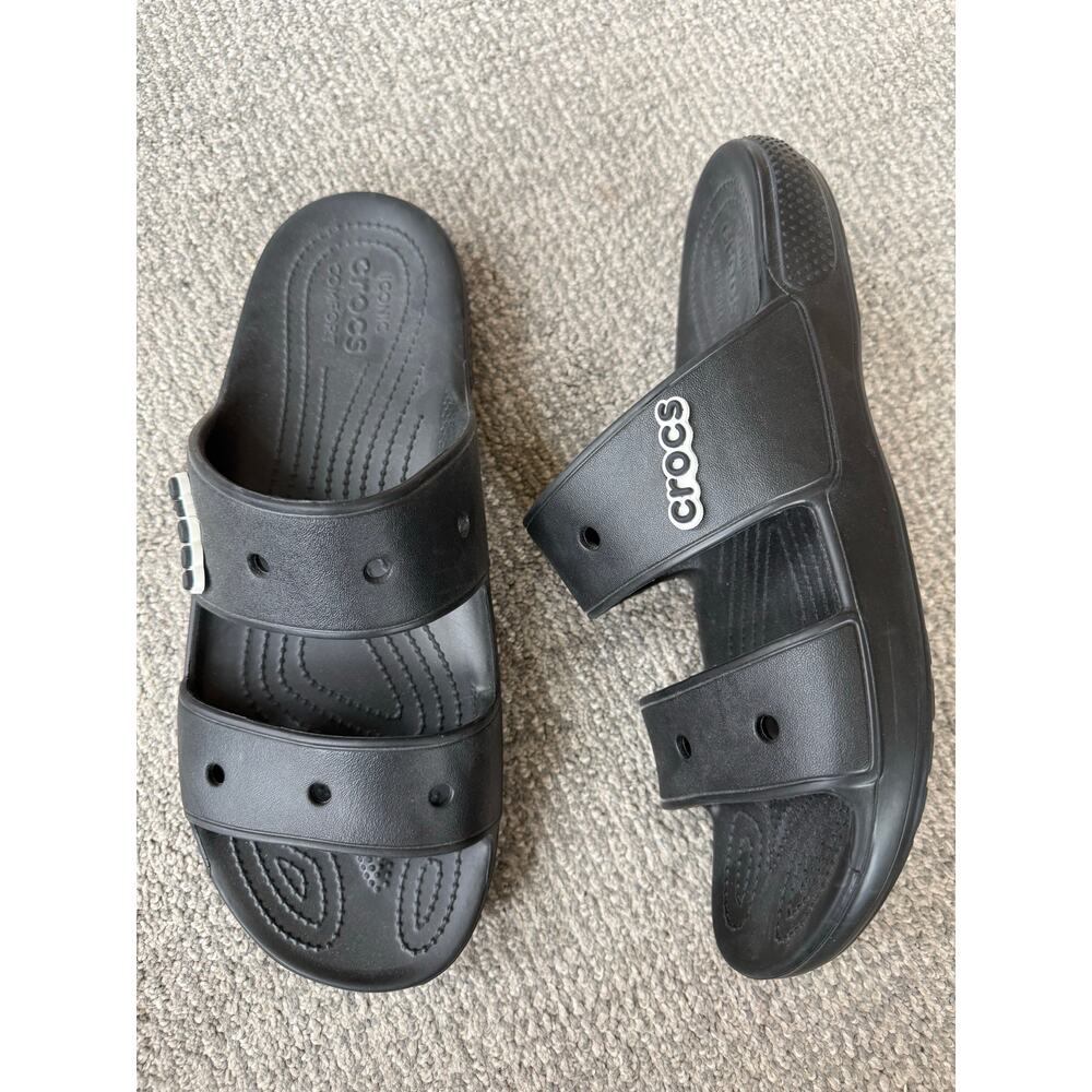 Croc’s black‎ slide on sandal men’s 12